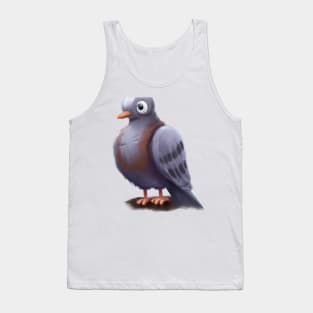 Cute Pigeon Drawing Tank Top